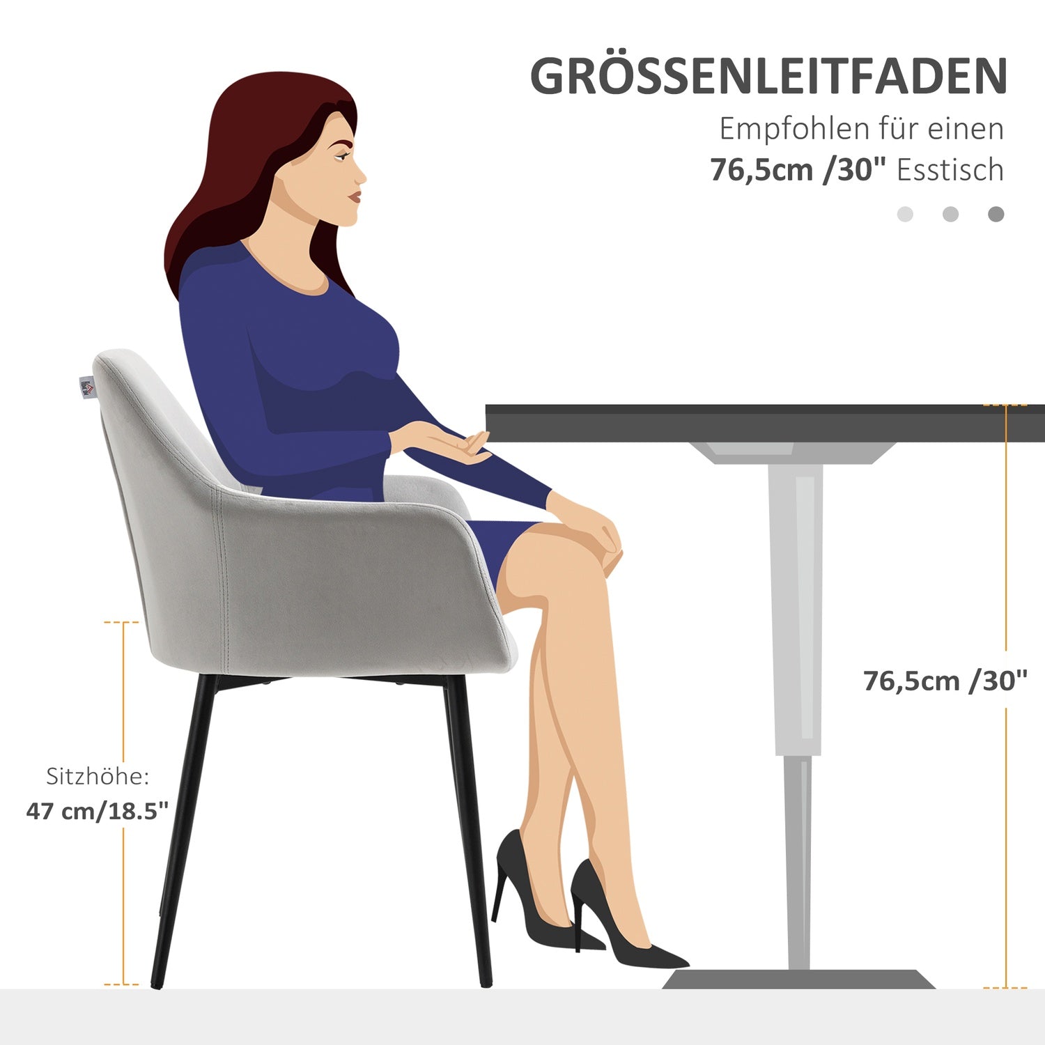 Sammetsklädda matstolar, set om 2, ljusgrå