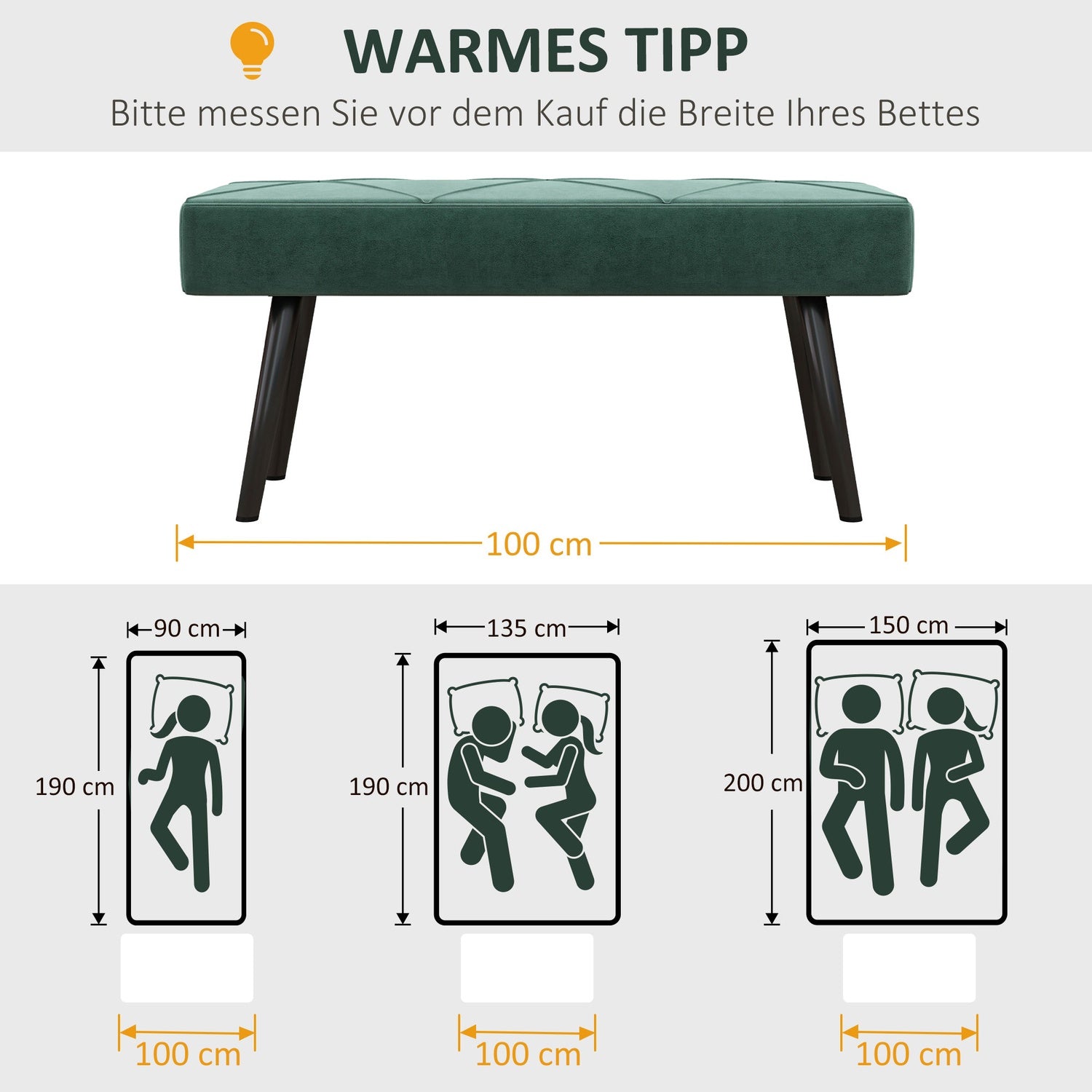 Sammetsklädd bänk, X-mönster, 100x36x45 cm, grön