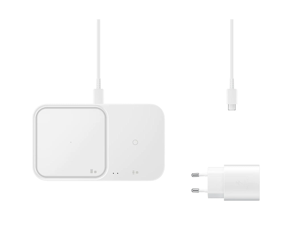 Samsung trådlös laddare Duo med strömadapter, 15W - Vit
