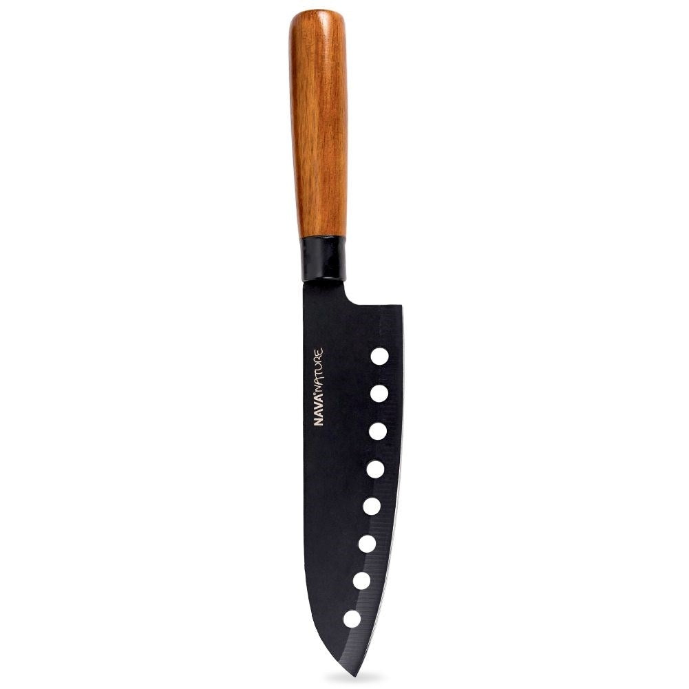 Santoku Kockkniv 16,5 cm Svart Blad Trähandtag