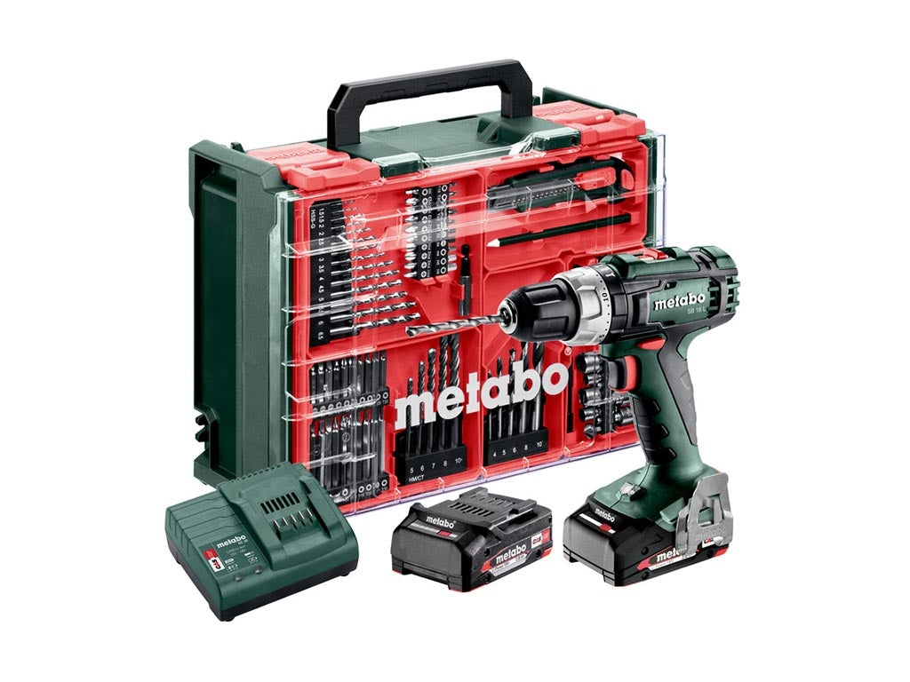 Sb 18 L sladdlös hammarborrsats, 18V 2 X 2Ah Li-Power, Laddare Sc 30, plastväska, mobil verkstad