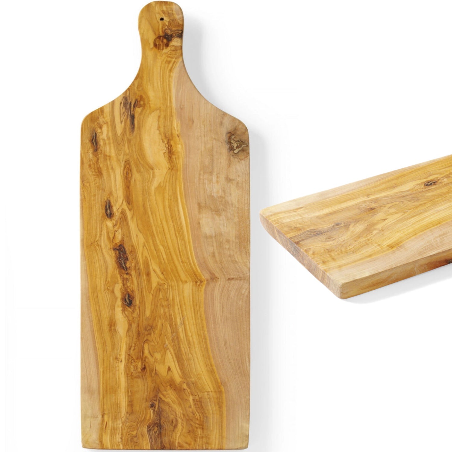 Serveringsbräda i olivträ med handtag 600 x 200 x 18 mm - Hendi 505267