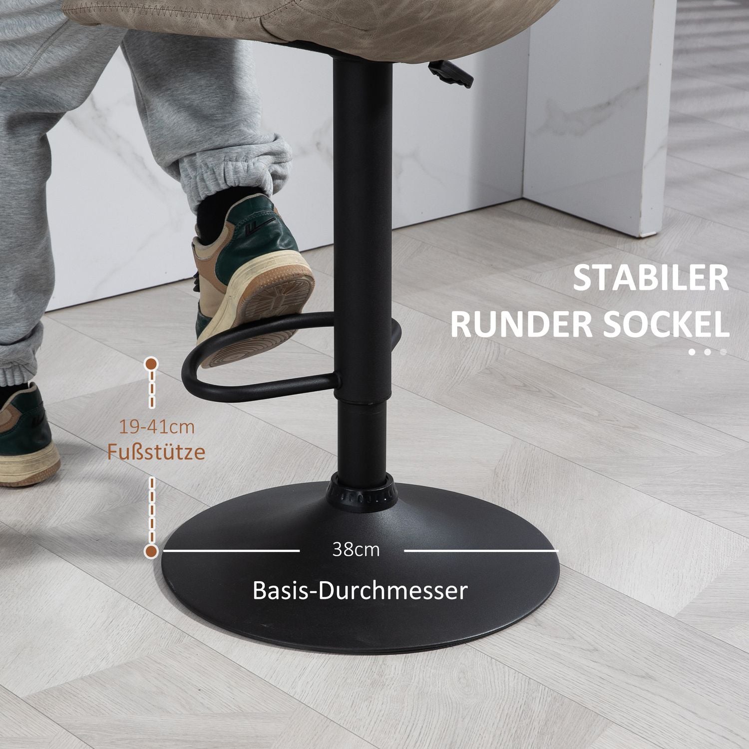 Höjdjusterbara beige vridbara barstolar i konstläder, set om 2