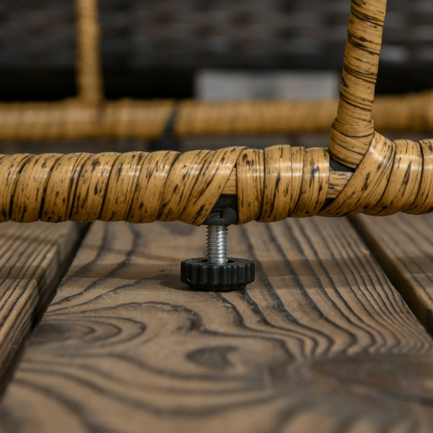 Set med 2 handvävda sidobord, Ø46+Ø60 cm, sandfinish