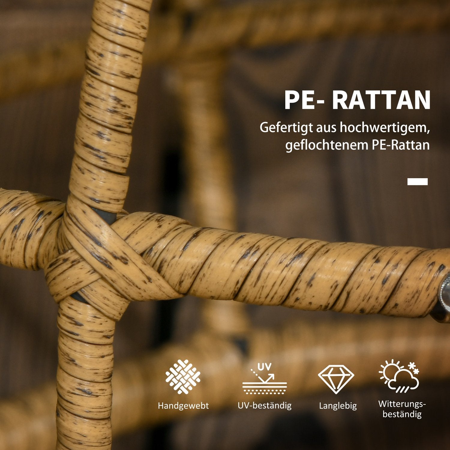 Set med 2 handvävda sidobord, Ø46+Ø60 cm, sandfinish