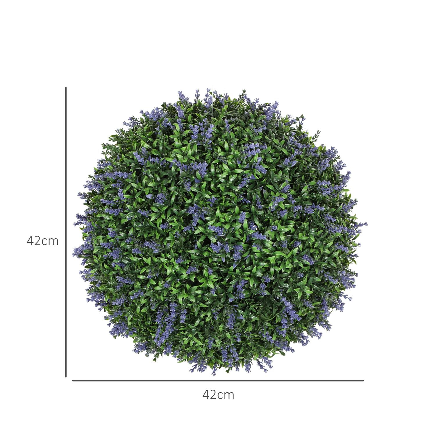 Konstgjord lavendel: 42 cm bollformad växt för hem och kontor