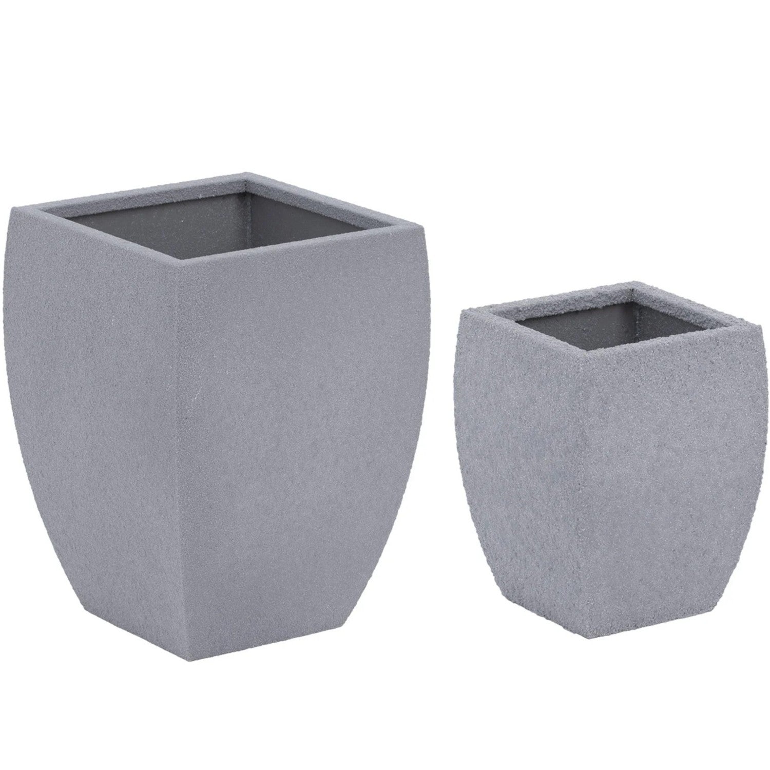 Set med 2 rundade blomkrukor 27x27 cm 31x31 cm - cortenstål