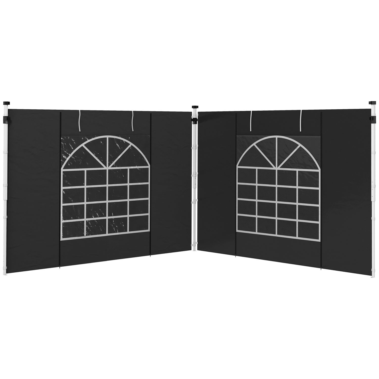 Svarta vattentäta paviljongsidopaneler – 3x3/3x6 m, vindskydd