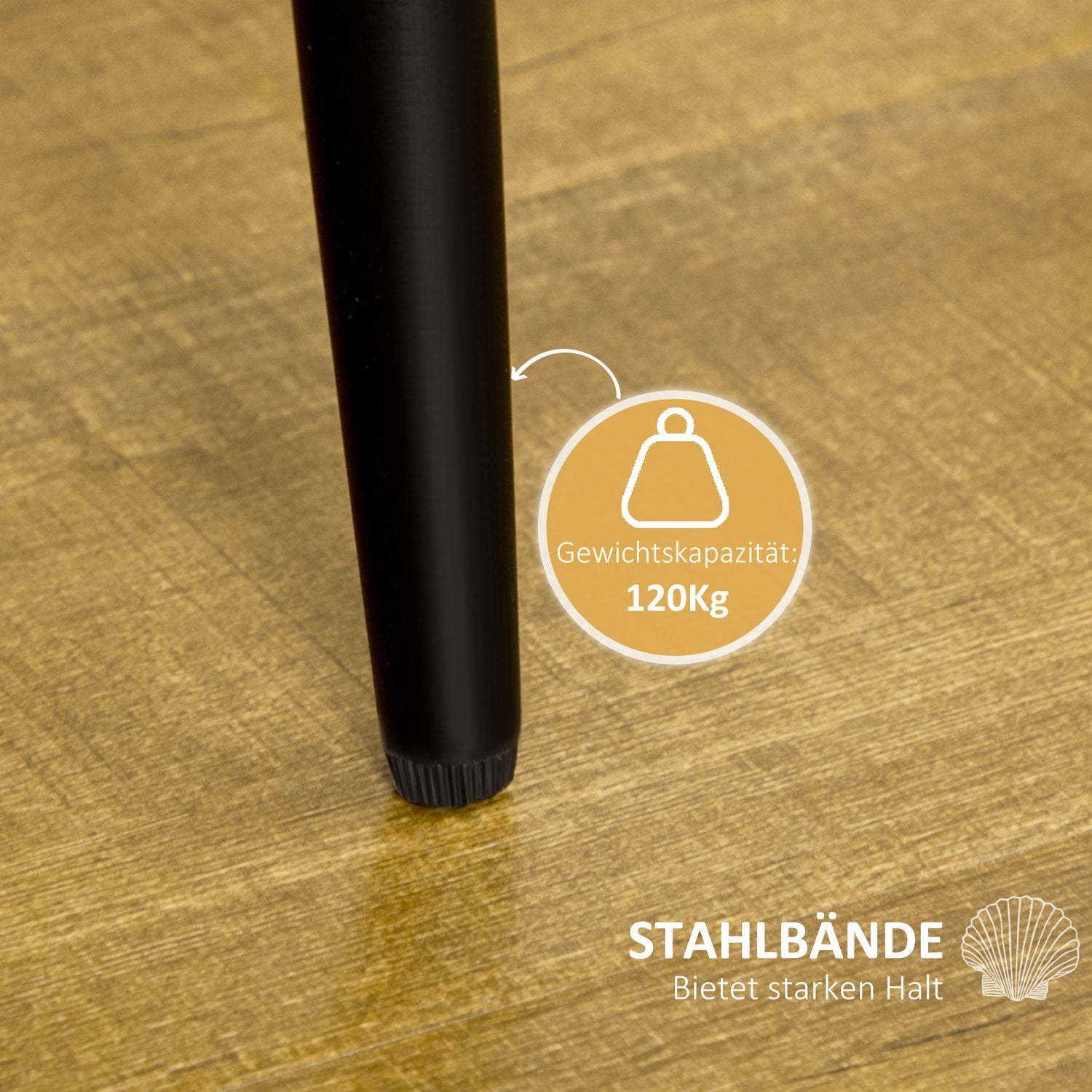 Set med 2 stoppade matstolar, Velvet Look, Cream