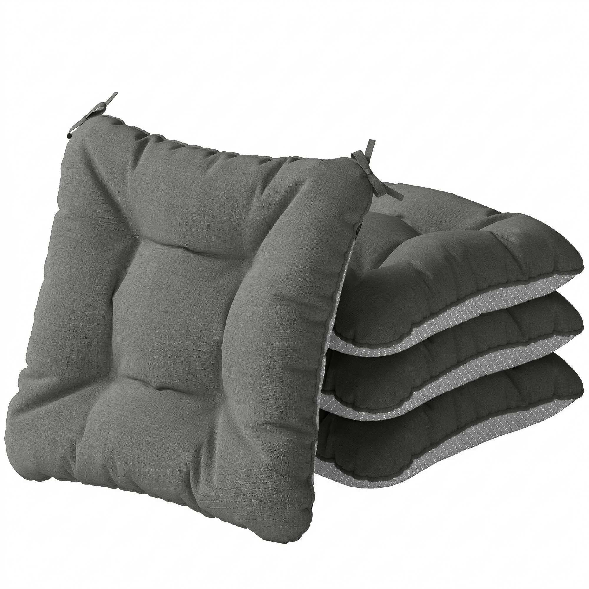 Set med 4 dynor till utomhusstolar, halkfria, 39,5x39,5x10 cm