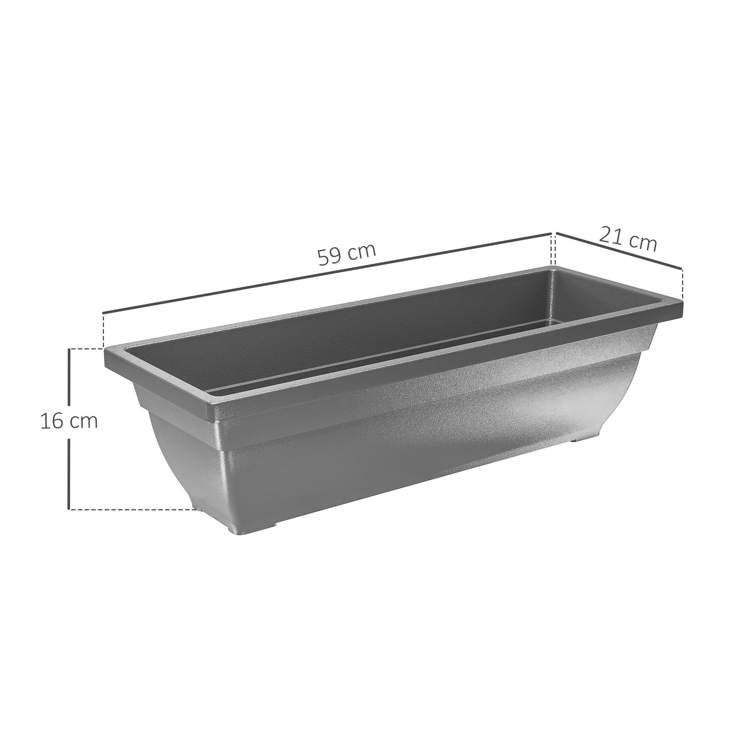 Set med 5 stapelbara väderbeständiga blomkrukor, 59x21x16 cm