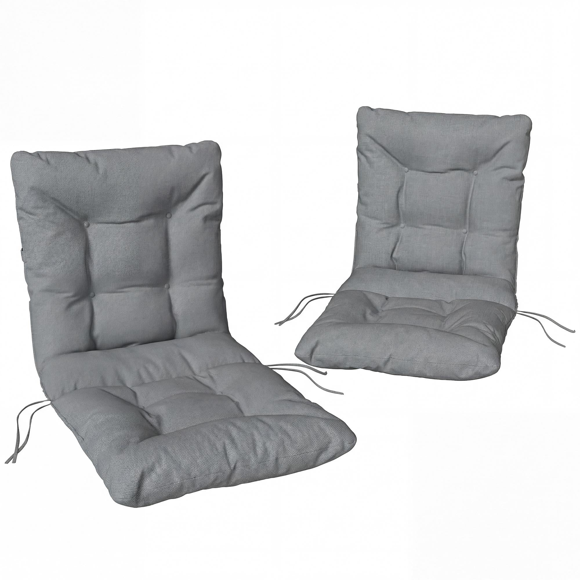 Set buitenzitkussens, 8 cm dik, waterafstotend, 2-delig