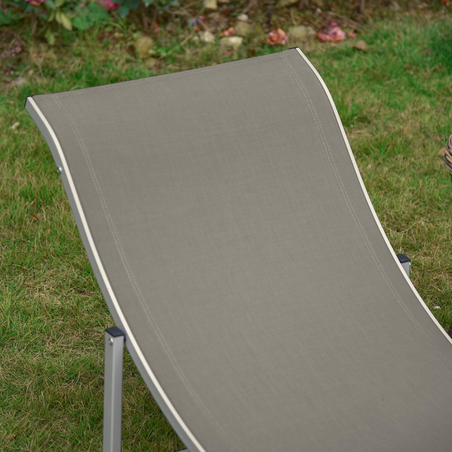 Set Med 2 Solstolar Trädgårdsstolar Tyg Solstol Relax Solstol Ergonomisk Aluminium Textline Ljusgrå 165 X 61 X 63 Cm