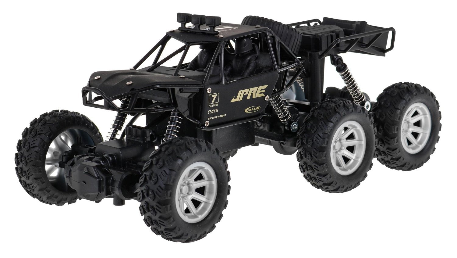 Sexhjulig off-road RC-bil med metallkaross och 4WD