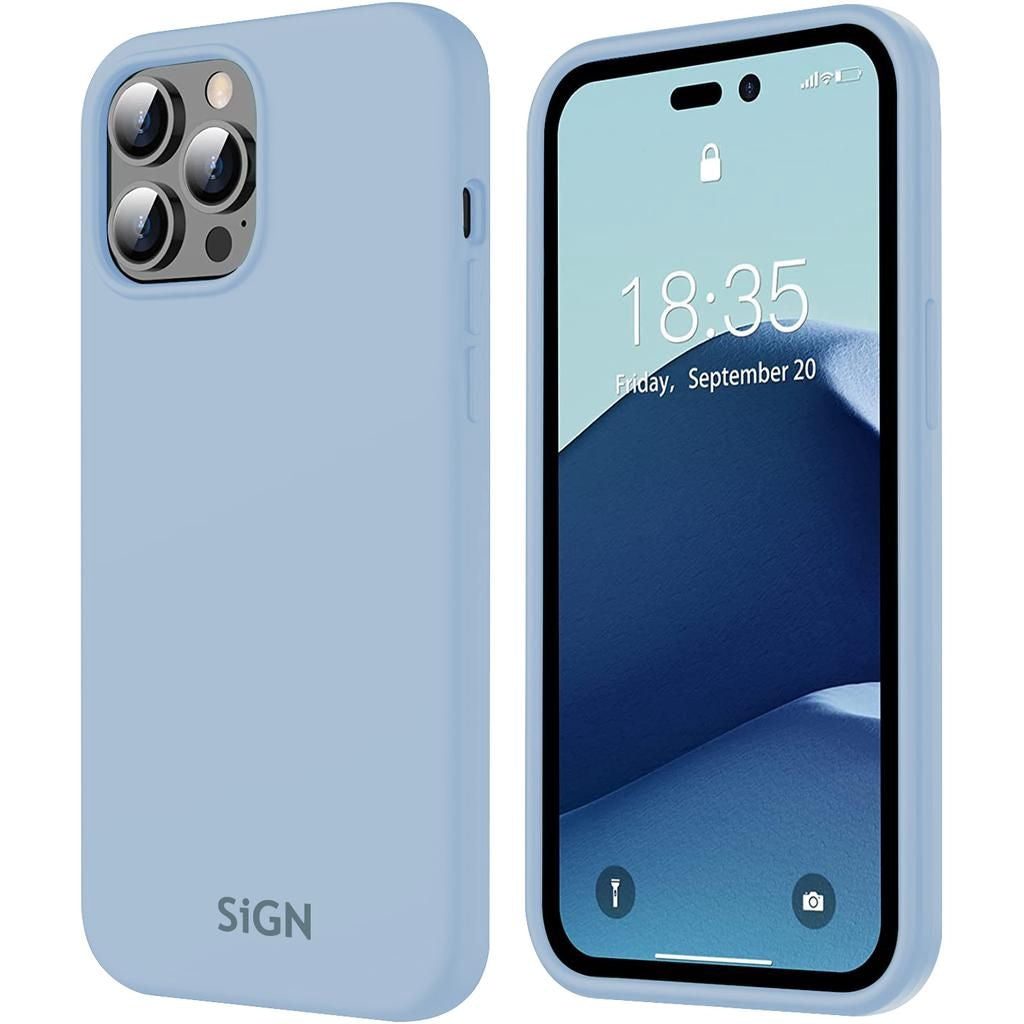 SiGN Liquid Silikonfodral till iPhone 14 Pro Max - Safirblå