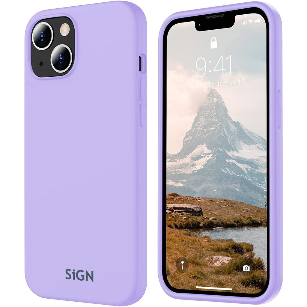 SiGN Liquid Silikonfodral till iPhone 15 plus - Lavendel