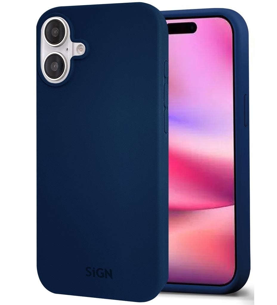 SiGN Liquid Silikonfodral till iPhone 16 Plus - Blå