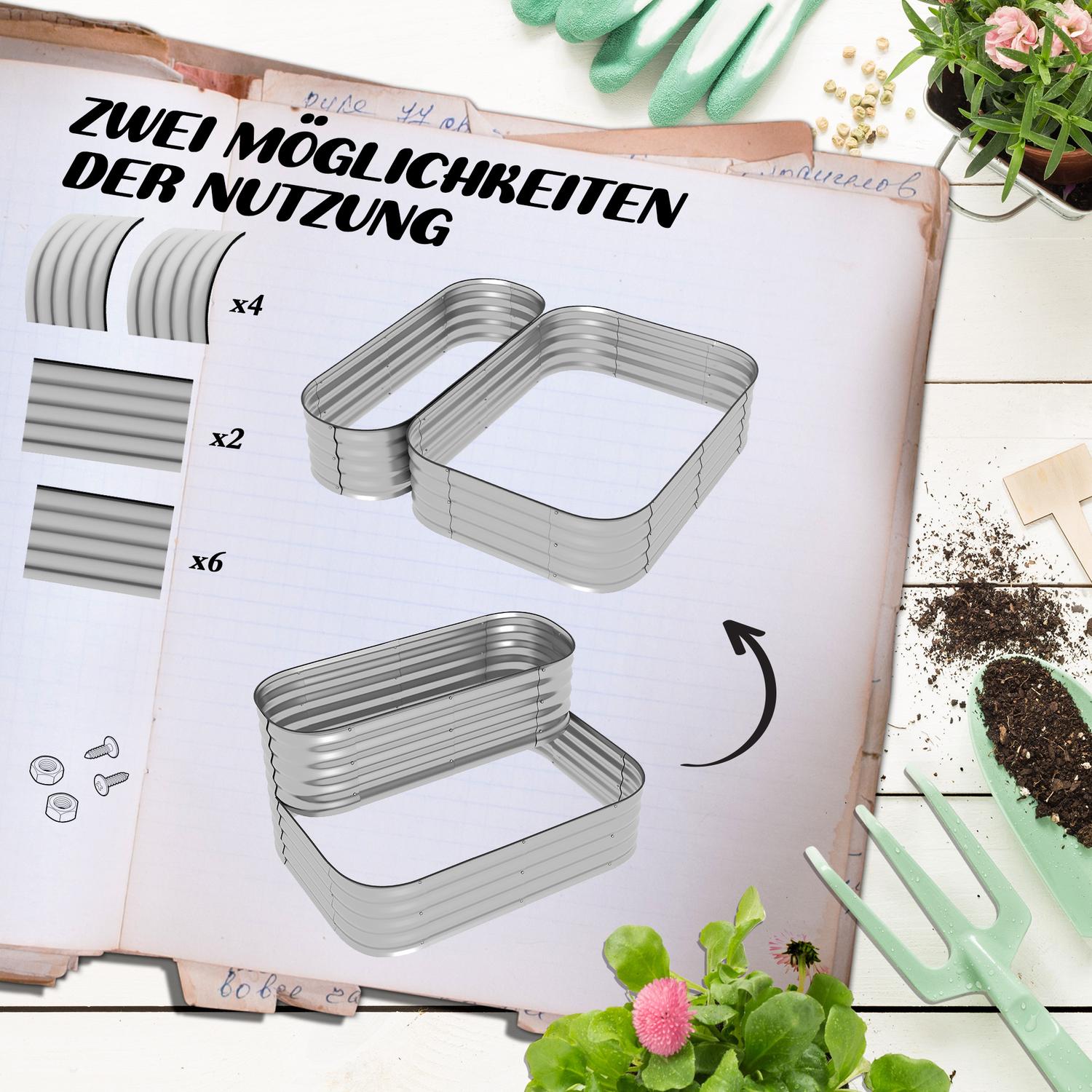 Silverväxthylla för trädgård eller balkong, 118x45x30cm