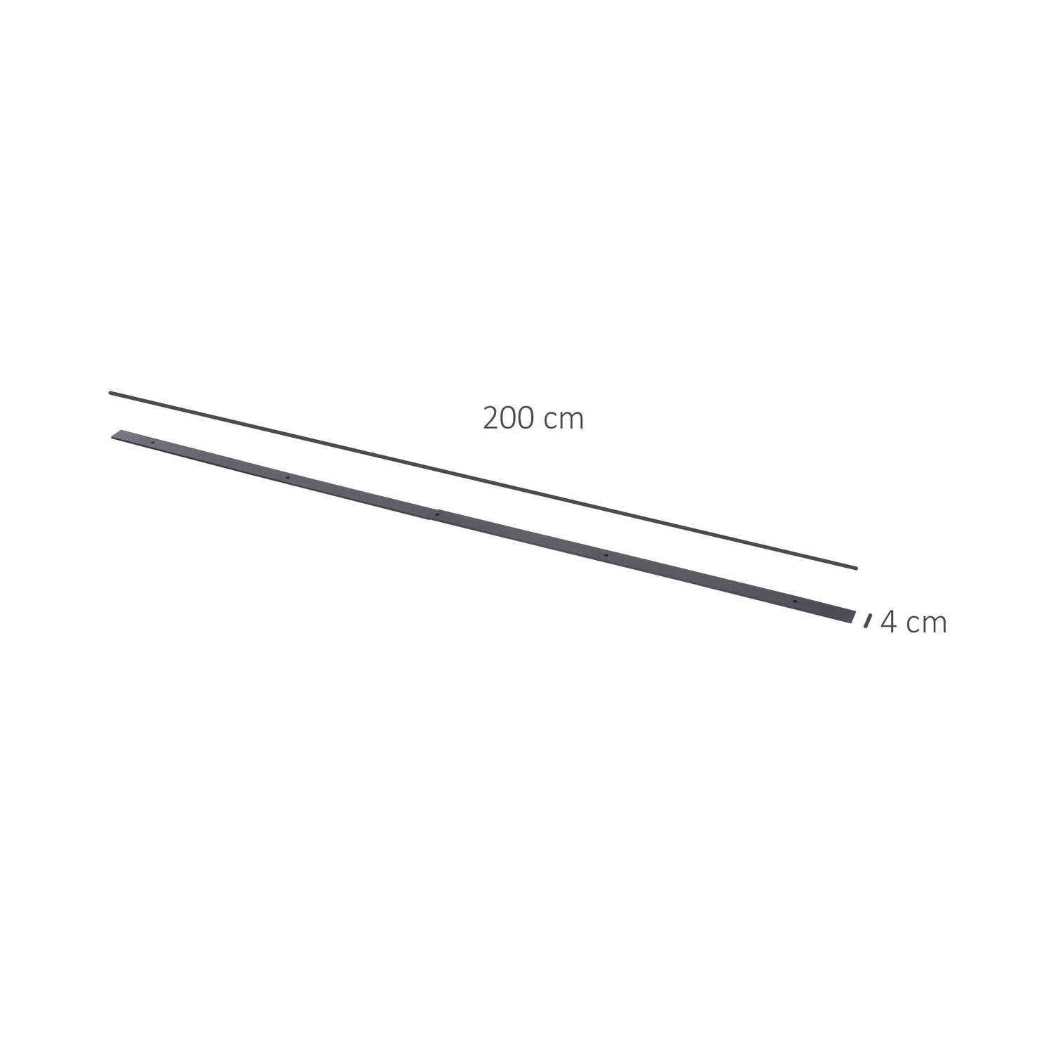 Skjutdörrsbeslagssats, kolstål, 200 cm, brun