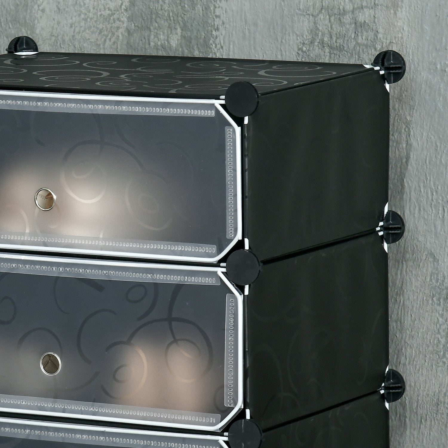 Skoställ för 6 par, slitstark plast/stål