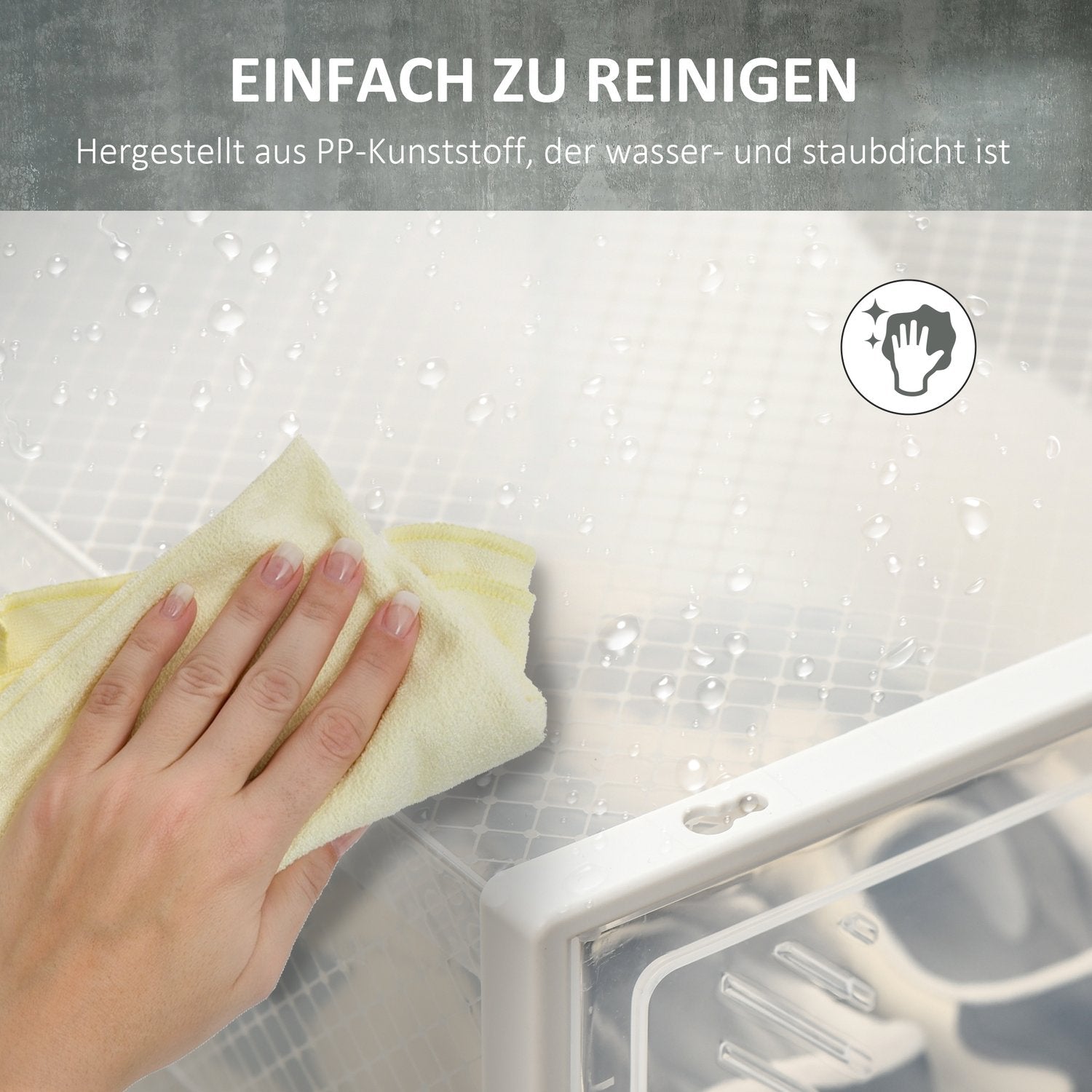 Skoställ i genomskinlig plast – rektangulär hylla med 8 fack