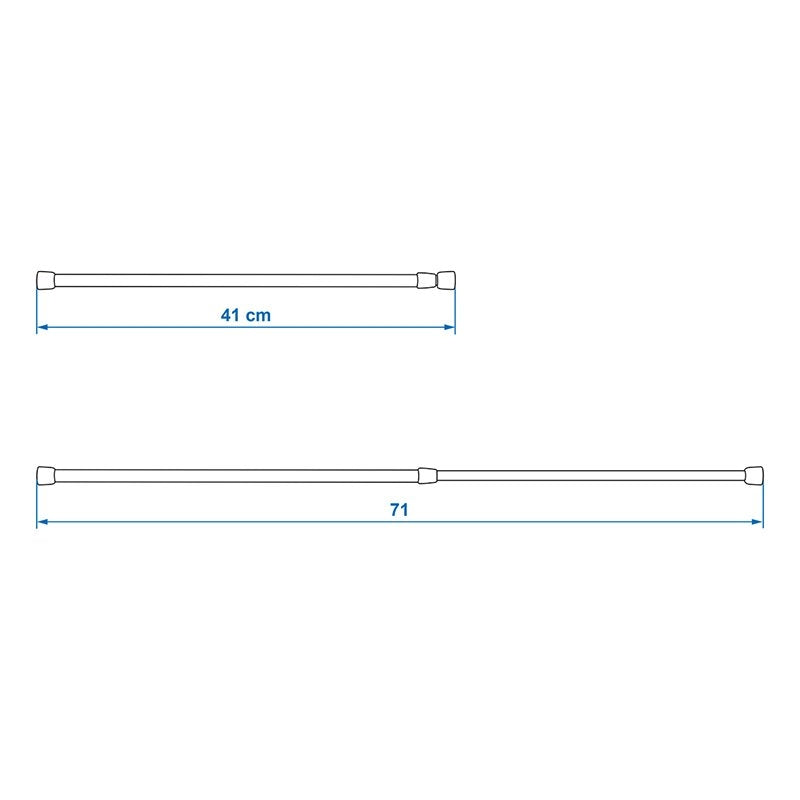 Skåpsstång utdragbar 41-71cm