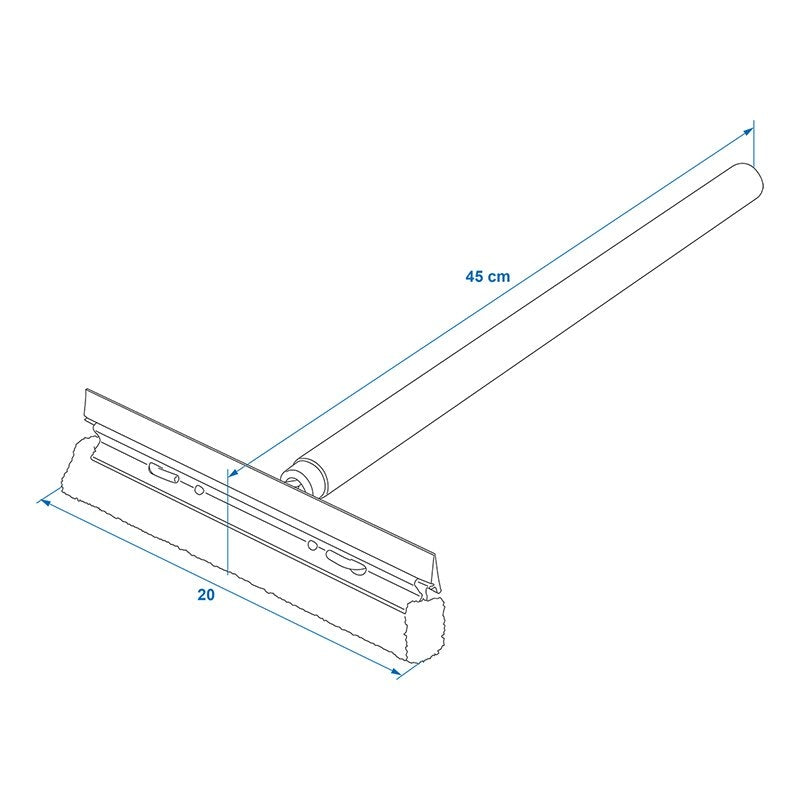 Skrap 20cm med trähandtag 40cm