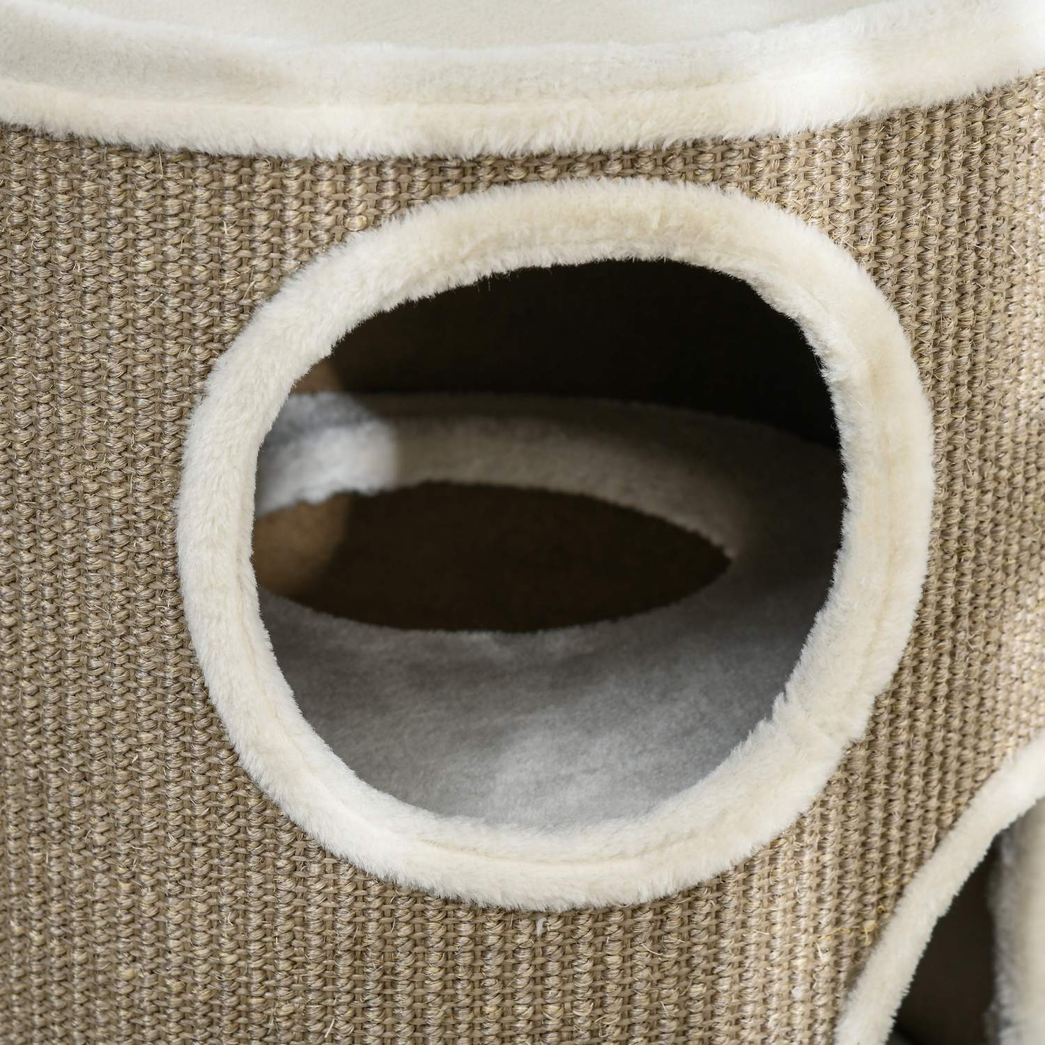 Cat Scratching Tower, 3 nivåer, sisal och plysch, 70 cm