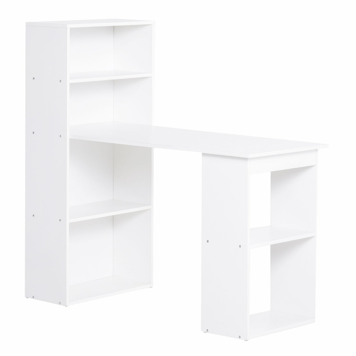 Vitt Skrivbord Köksbord Med Hylla – 120x55x120 cm