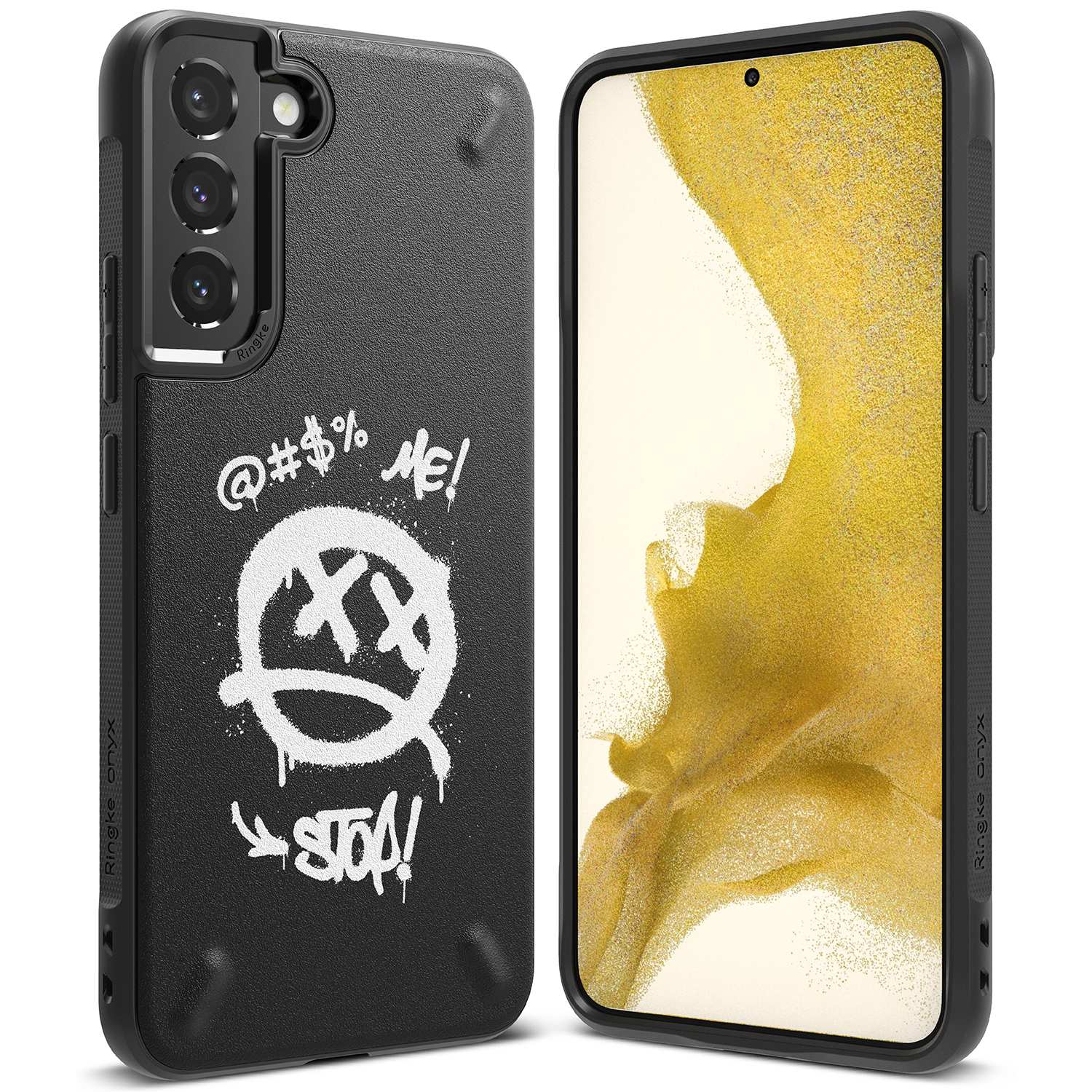 Slitstarkt fodral och skal för Galaxy S22+ Onyx Design Graffiti svart