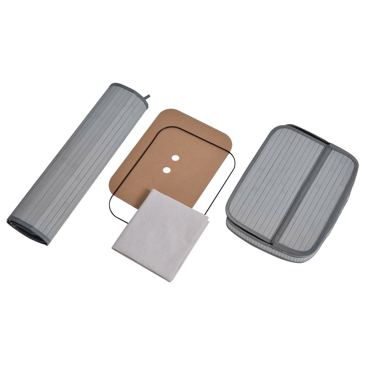 Smal bambu tvättkorg 70L med lock och handtag