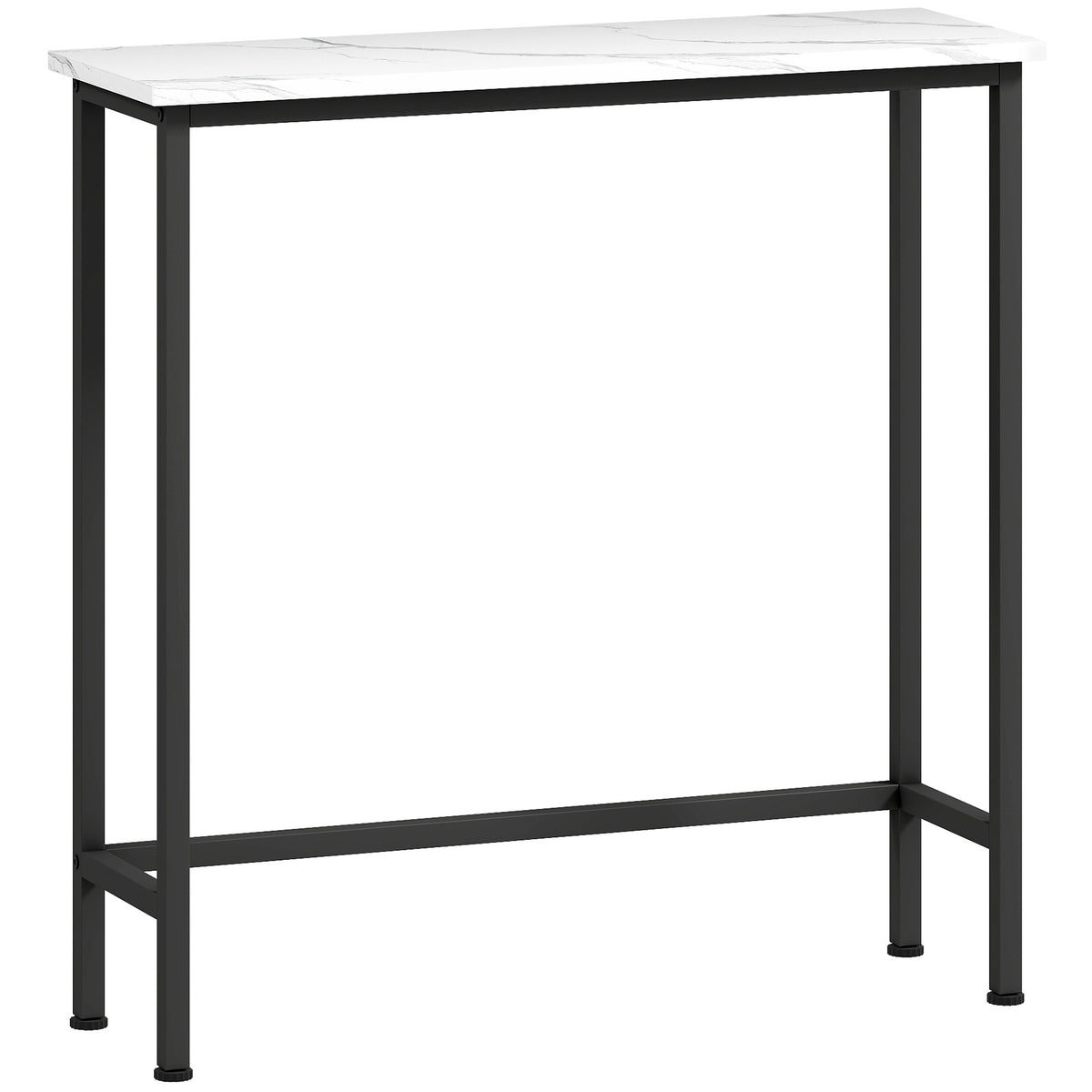 Smalle consoletafel, marmerlookblad, 24 cm diep