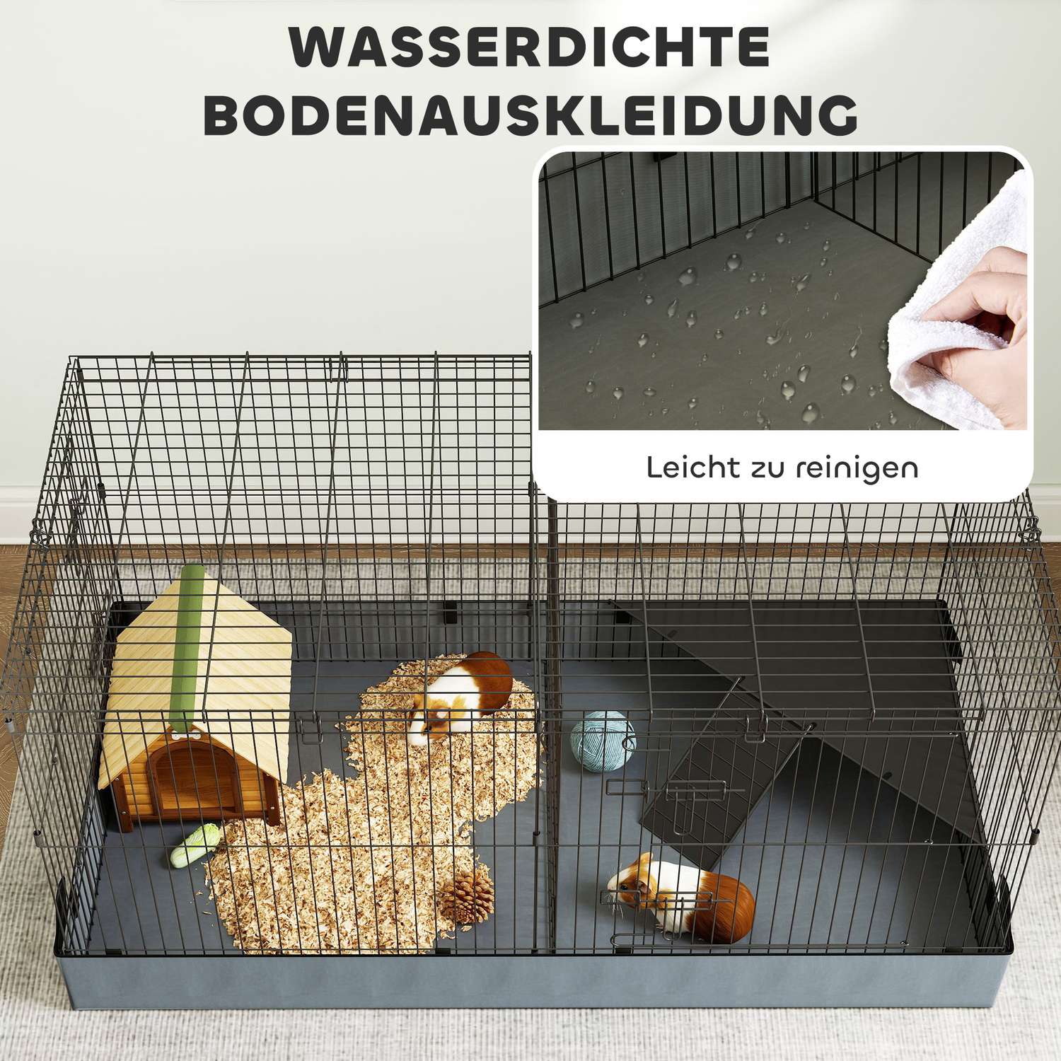 Små djurkoja med ramp och avtagbart skydd