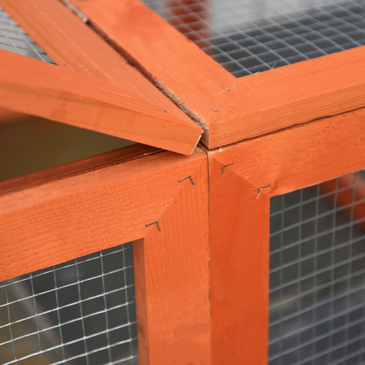 Smådjursbur med utomhusinhägnad, 180 x 90 x 48 cm