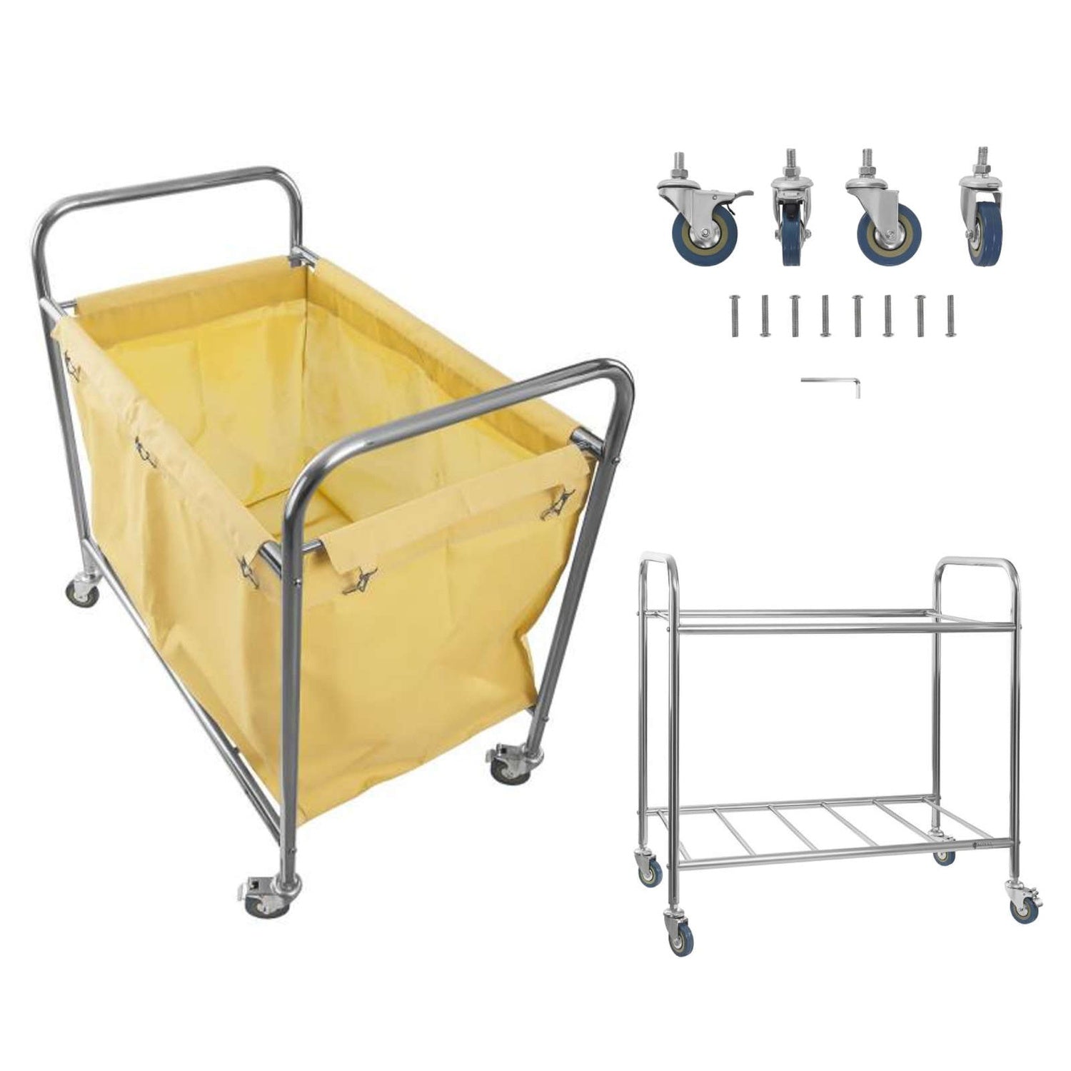 Smutstvättvagn, rostfritt stål, 250L