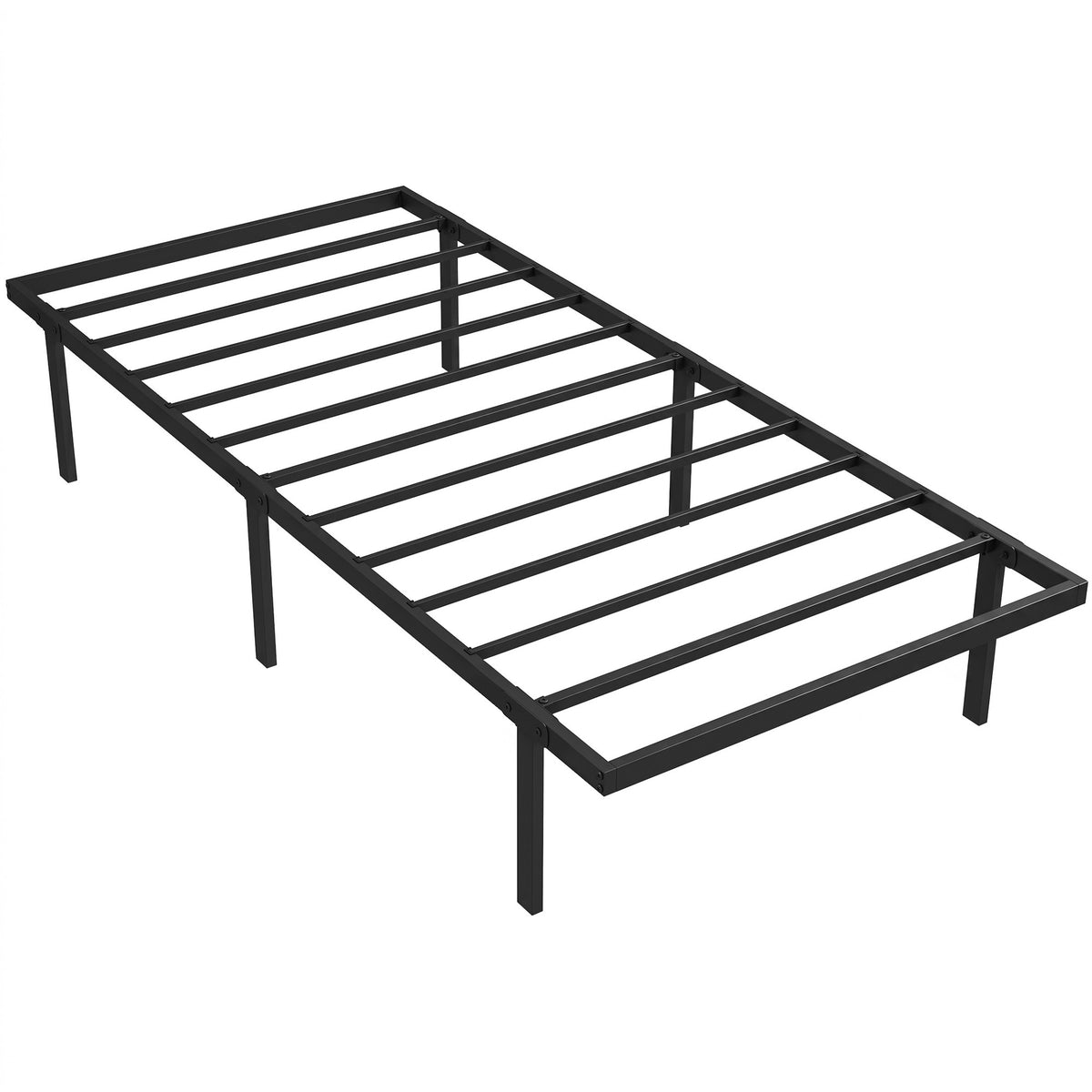 Metalen bedframe 90x200 cm, opbergruimte onder het bed, zwart