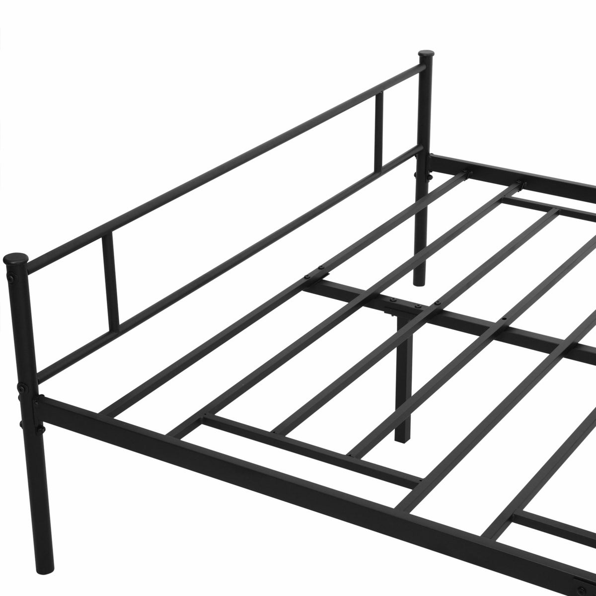 Metalen bedframe met hoofdbord, draagvermogen van 300 kg, zwart