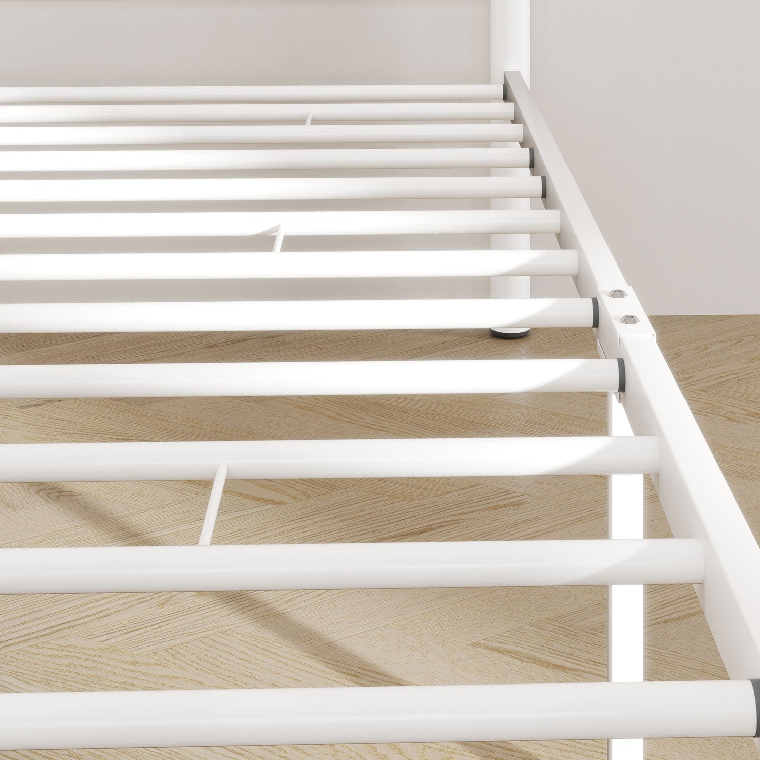 Sängram i stål för 200x90cm Madrass, Vit, 88cm hög