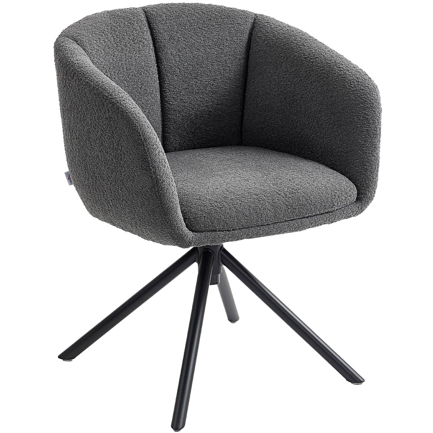 Snurrfåtölj, bekväm sits, mörkgrå, 120 kg kapacitet
