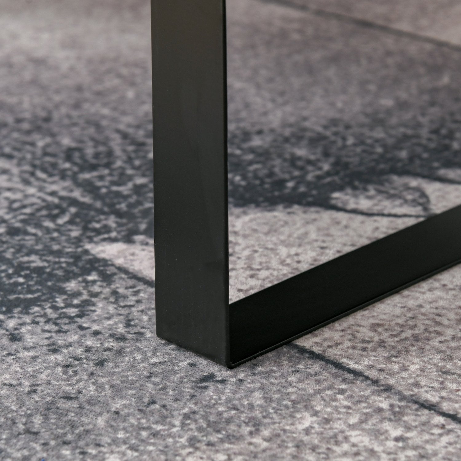 Soffbord med låda och hyllor, robust stålram