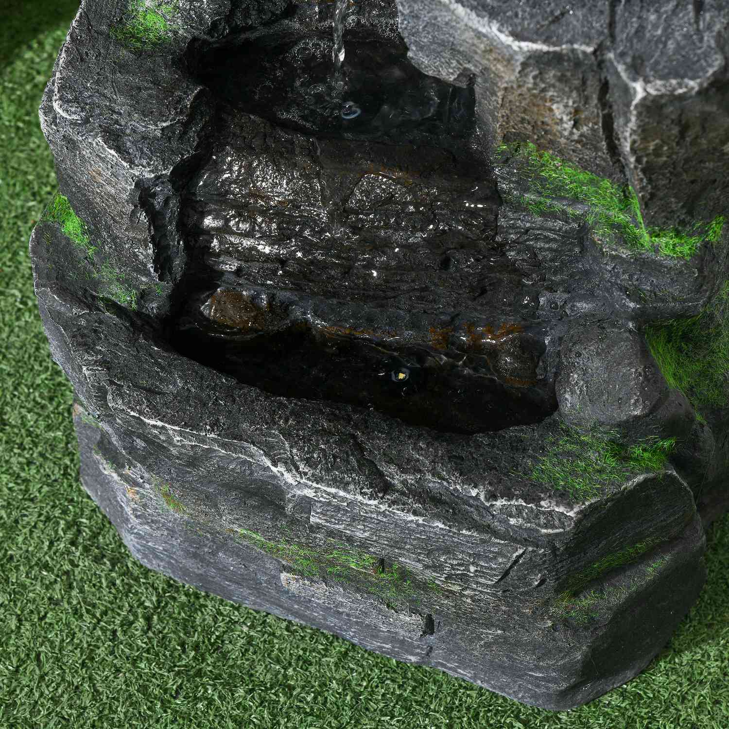 Solar Garden Fountain med LED-belysning, 4 nivåer, 57cm