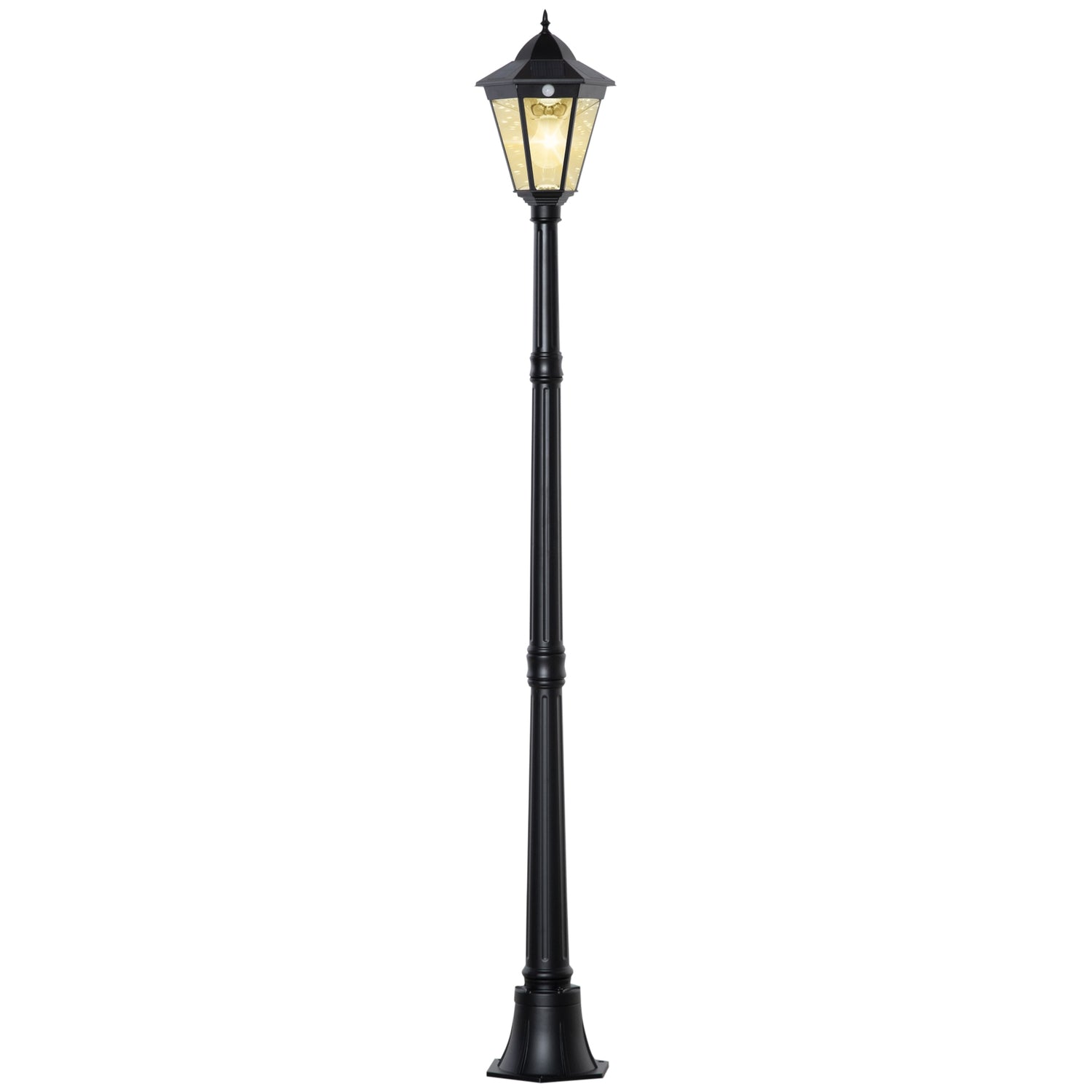 Solar Garden Path Light, 19 LED, 130 Lumen, Svart
