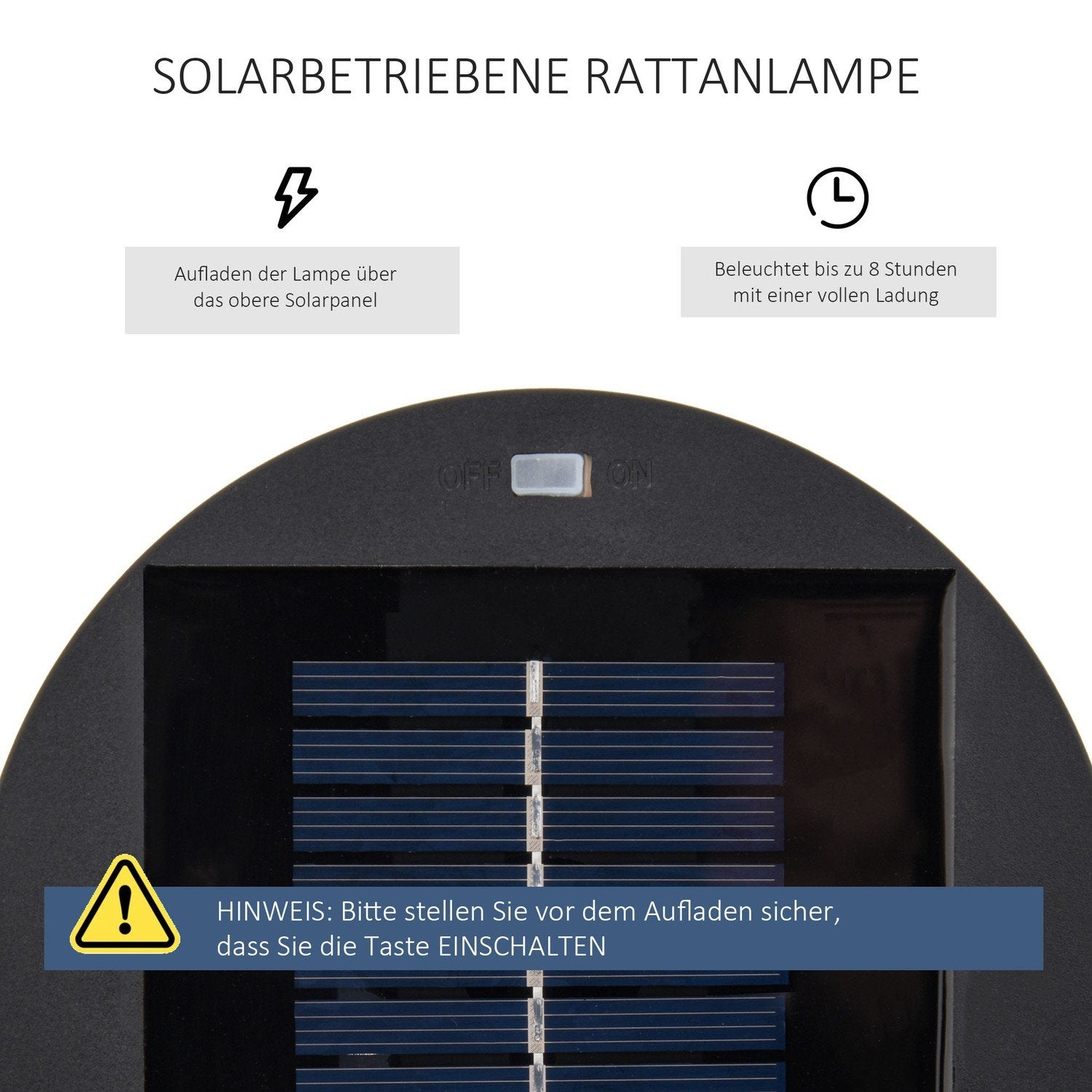 Solar Lamp, Trädgårdslampa, Rotting Solar Light, Automatisk Led, Brun, 21,5 X 21,5 X 61 Cm