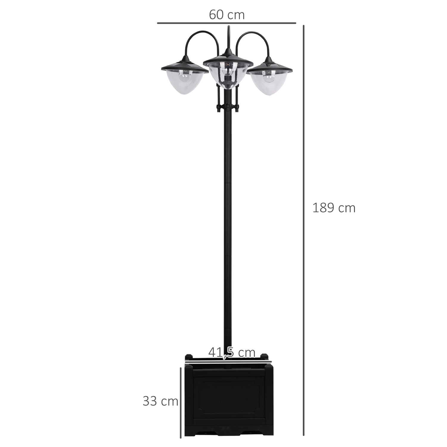 Solar Garden Light, 3-head lampa med blomkruka bas