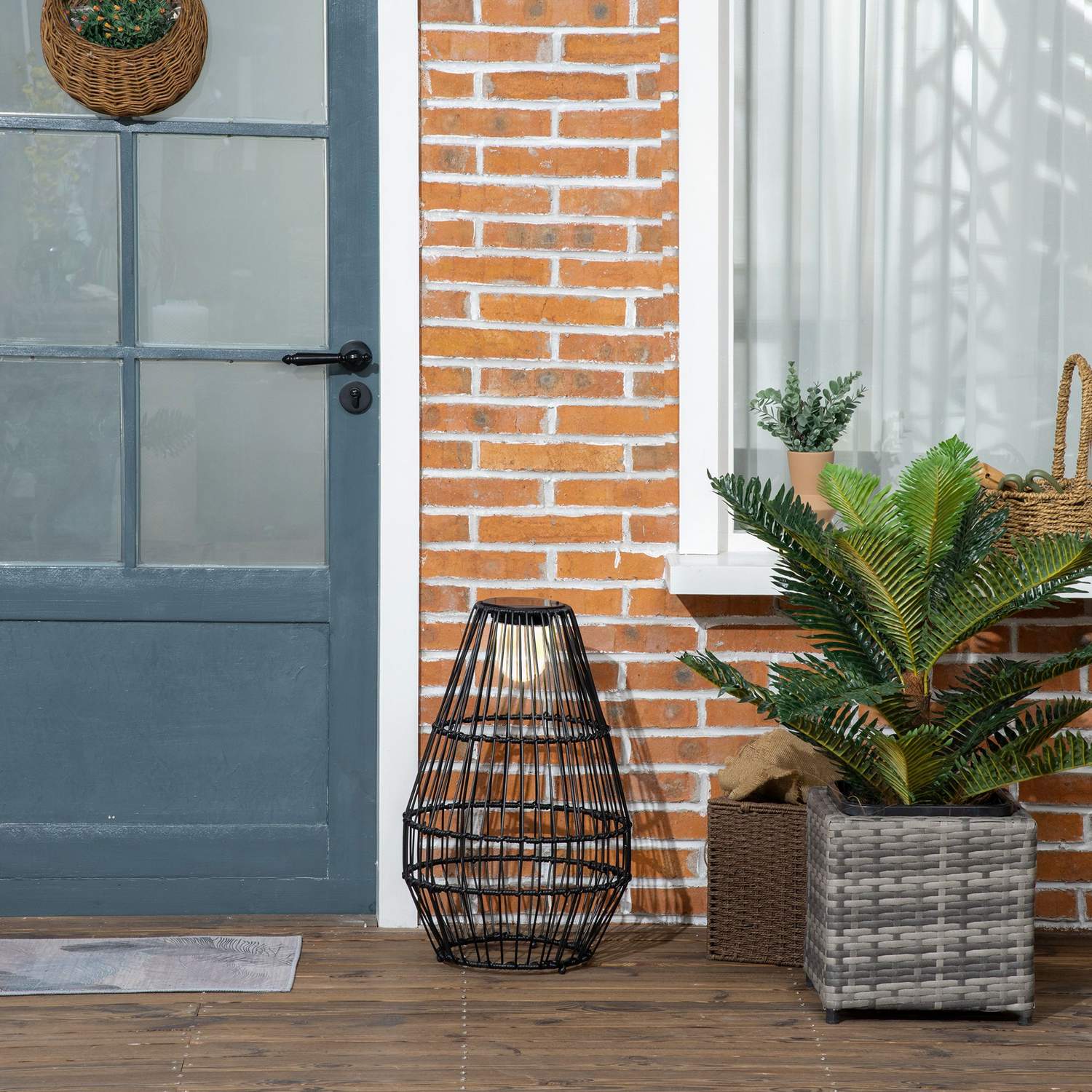 Solar trädgårdslampa, trumdesign, vattentät, ljussensor