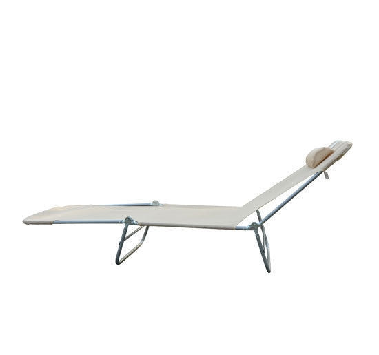 Solstol, Justerbar Trädgårdsstol med två ben, Cream