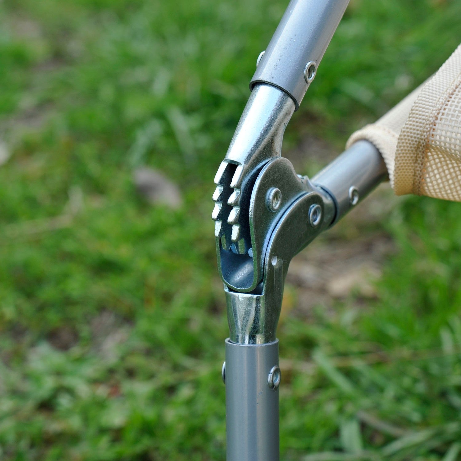 Solstol, Justerbar Trädgårdsstol med två ben, Cream