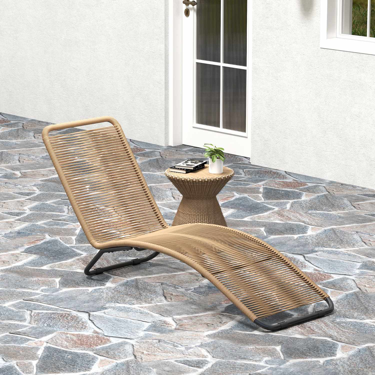 Solstol i polyrattan med UV-skydd – väderbeständig utomhusfåtölj