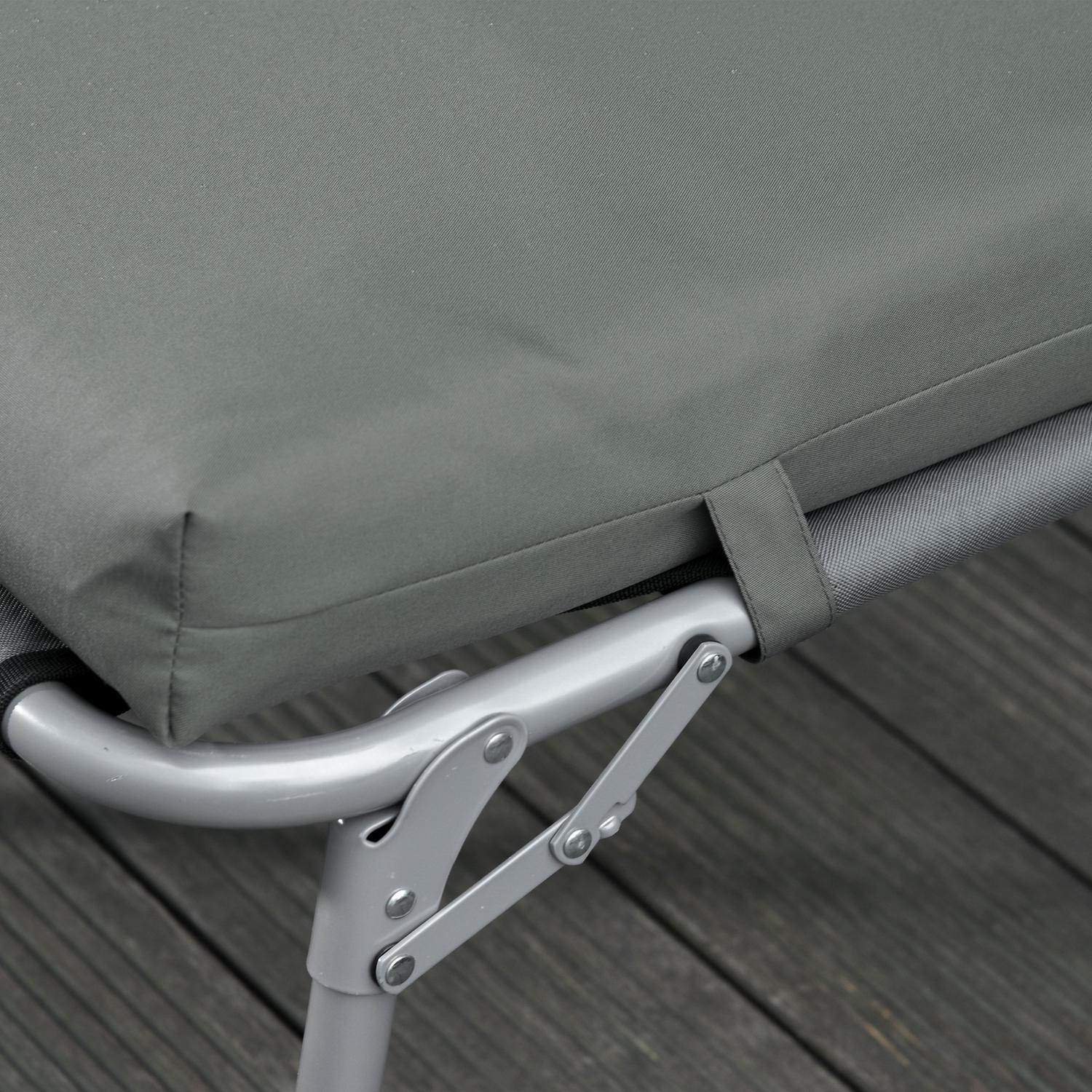 Solstolsdynor utomhus, 8 cm tjocka, mörkgrå, 196x55 cm