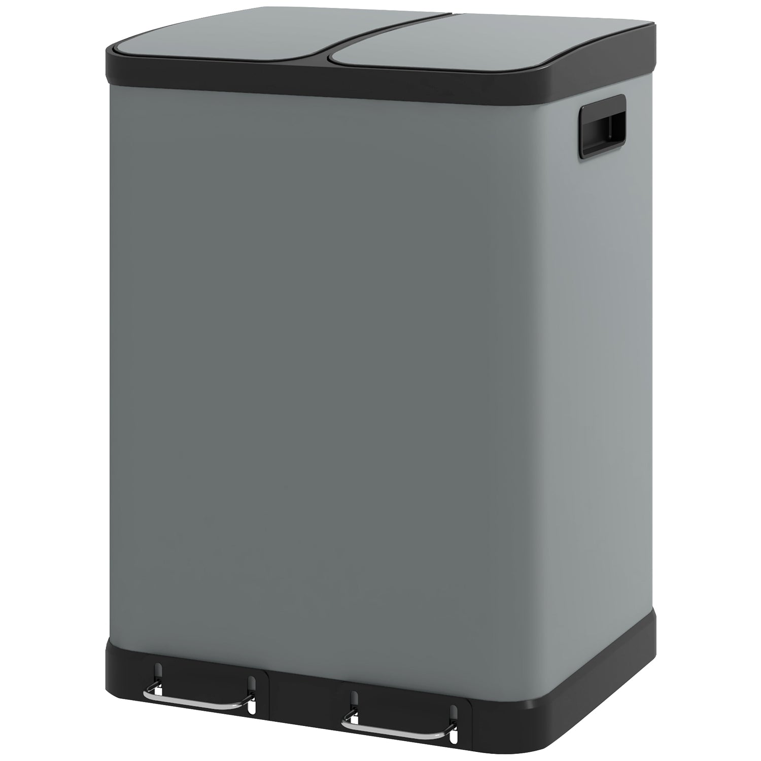 Dubbla 30L pedalbehållare - metall, innerbehållare, lock
